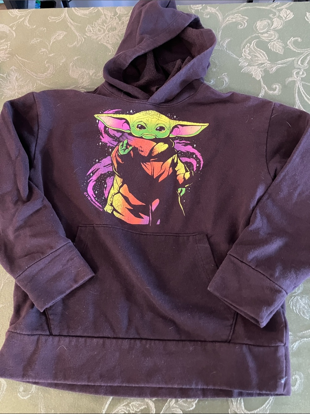 Star Wars Kids Hoodie with Neon Green, Pink & Orange Grogu Graphic